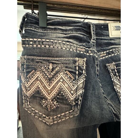 Grace in LA Women's Vintage Boot Cut Jeans Easy Fit Embroidered Blue Size 26 - Picture 5 of 7